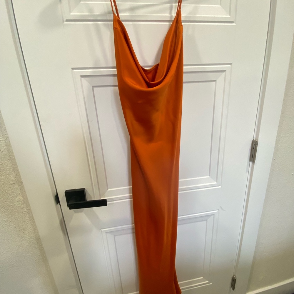 Elegant Orange Slip Dress